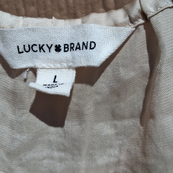 Lucky Brand Cream Lace-Front Maxi Slip Dress - Picture 6 of 6